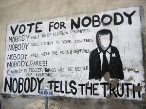 Vote for nobody  graffiti